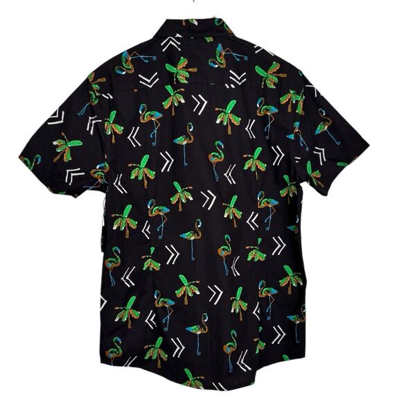 Artistry in Motion Men's Night Island Flamingo Button Down Shirt Size Medium NEW - Picture 2 of 7